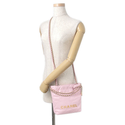 CHANEL CHANEL 22 Shoulder Bag PinkAS3980 Shiny Calf Leather Size Mini