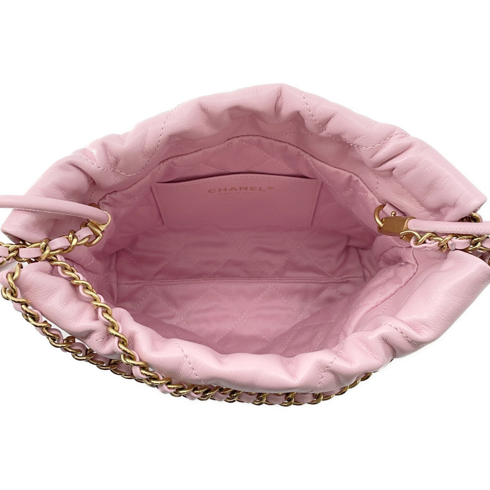 CHANEL CHANEL 22 Shoulder Bag PinkAS3980 Shiny Calf Leather Size Mini