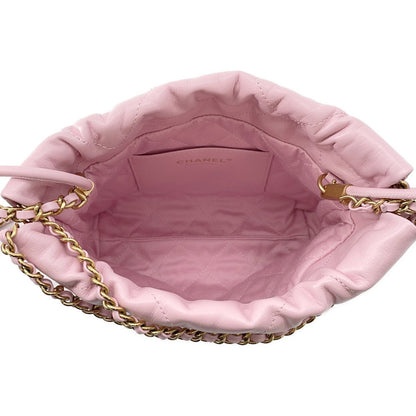 CHANEL CHANEL 22 Shoulder Bag PinkAS3980 Shiny Calf Leather Size Mini