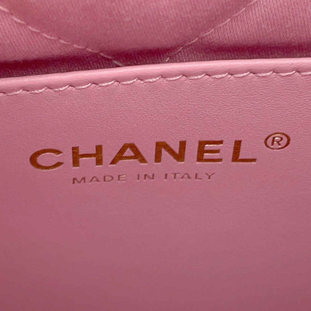 CHANEL CHANEL 22 Shoulder Bag PinkAS3980 Shiny Calf Leather Size Mini