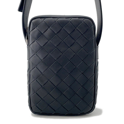 Bottega Veneta INTRECCIATO Cassette Cross Body Bag Black743214 Calf Leather Size Mini