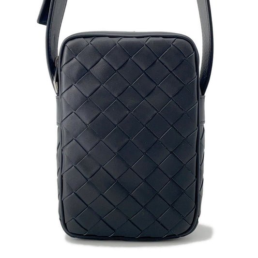 Bottega Veneta INTRECCIATO Cassette Cross Body Bag Black743214 Calf Leather Size Mini