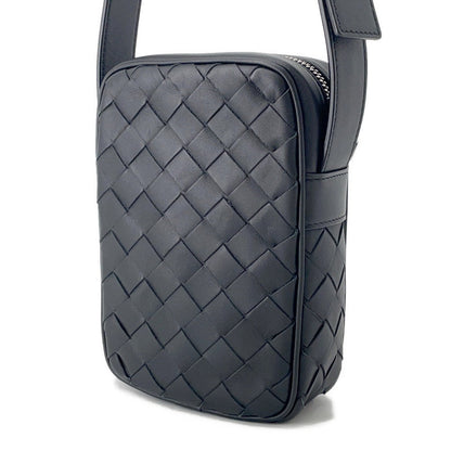 Bottega Veneta INTRECCIATO Cassette Cross Body Bag Black743214 Calf Leather Size Mini
