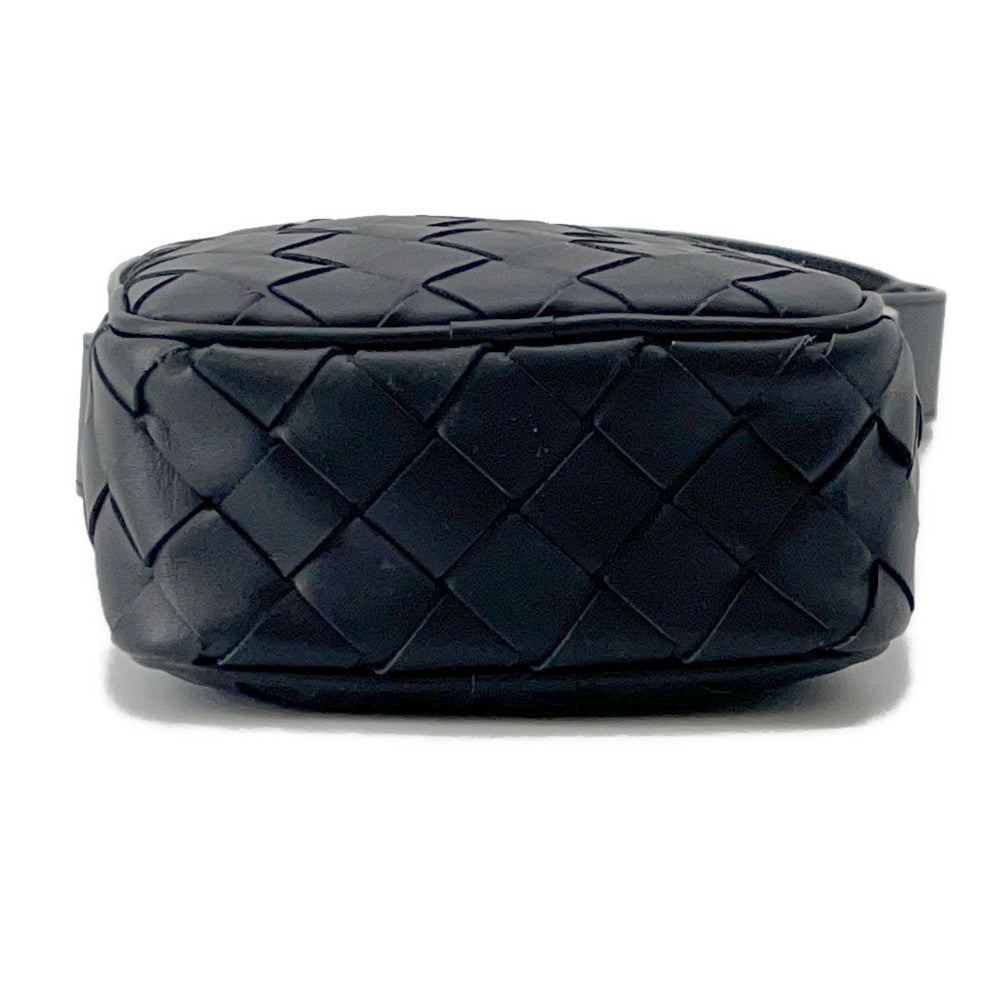 Bottega Veneta INTRECCIATO Cassette Cross Body Bag Black743214 Calf Leather Size Mini