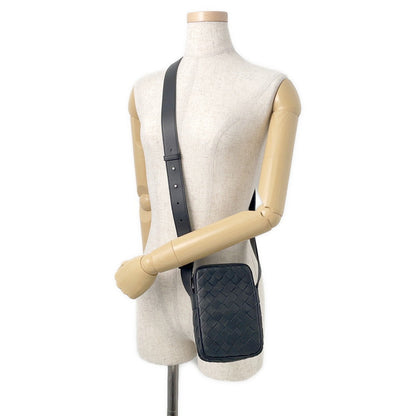 Bottega Veneta INTRECCIATO Cassette Cross Body Bag Black743214 Calf Leather Size Mini
