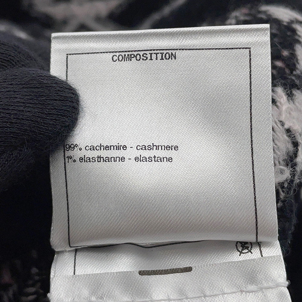 CHANEL Logo sweateater Size 36 Black/MulticolorP72298 Cashmere99% Elastine1%