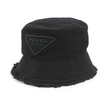 PRADA Triangle fringe bucket hat (2022) Size M Black1HC137 Cotton100%