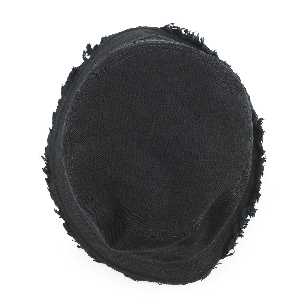 PRADA Triangle fringe bucket hat (2022) Size M Black1HC137 Cotton100%