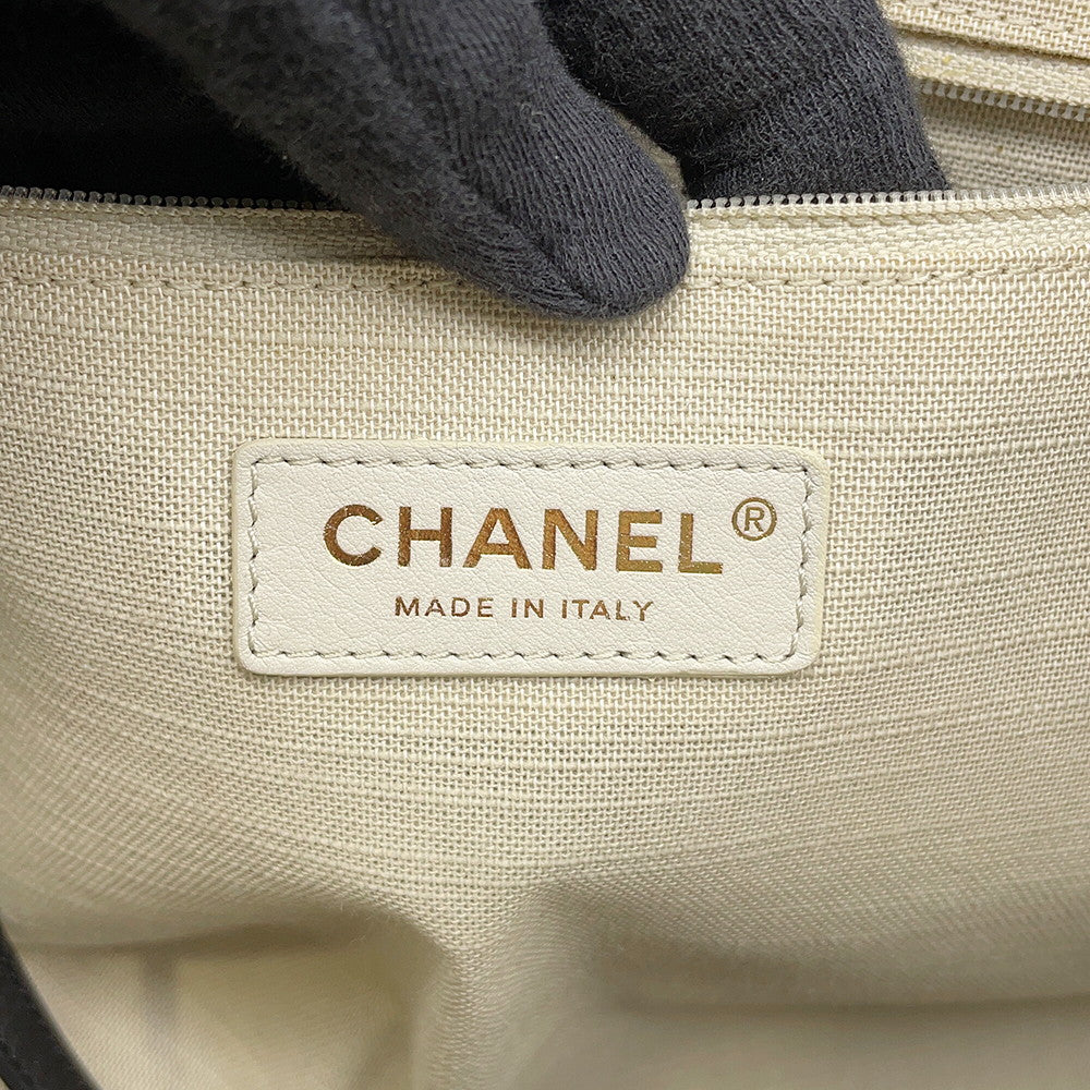 CHANEL Deauville Shopping 2-Way Tote Bag BlackAS3257 Mix Fiber Leather Size Small
