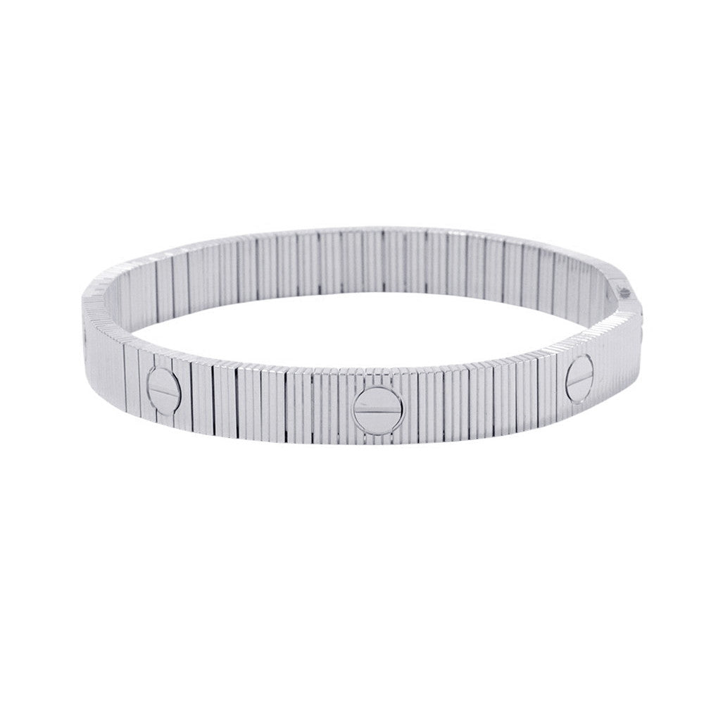 (RESERVED) CARTIER Love Unlimited Bracelet Flexible Size 17B6089717 18K White Gold