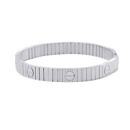 (RESERVED) CARTIER Love Unlimited Bracelet Flexible Size 17B6089717 18K White Gold