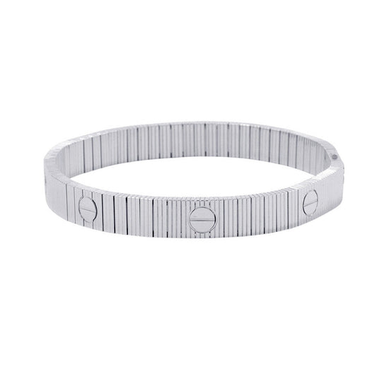 (RESERVED) CARTIER Love Unlimited Bracelet Flexible Size 17B6089717 18K White Gold