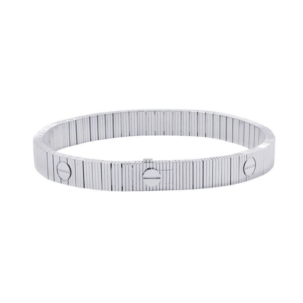 (RESERVED) CARTIER Love Unlimited Bracelet Flexible Size 17B6089717 18K White Gold