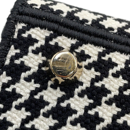 Dior LADY D-LITE Houndstooth Black/WhiteM0565OZAE Canvas Size Medium