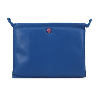 HERMES Pouch Pillow Blue france Lambskin