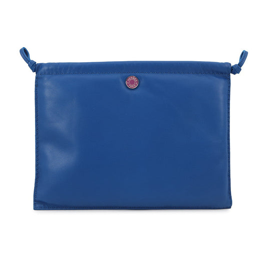 HERMES Pouch Pillow Blue france Lambskin