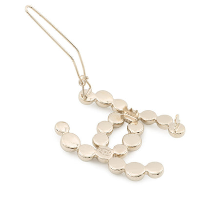 CHANEL CC Logo Hair Clip Champagne GoldAB6278 Metal