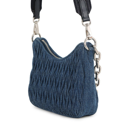 MIUMIU Matelasse 2-Way Bag Blue5BH211 Denim