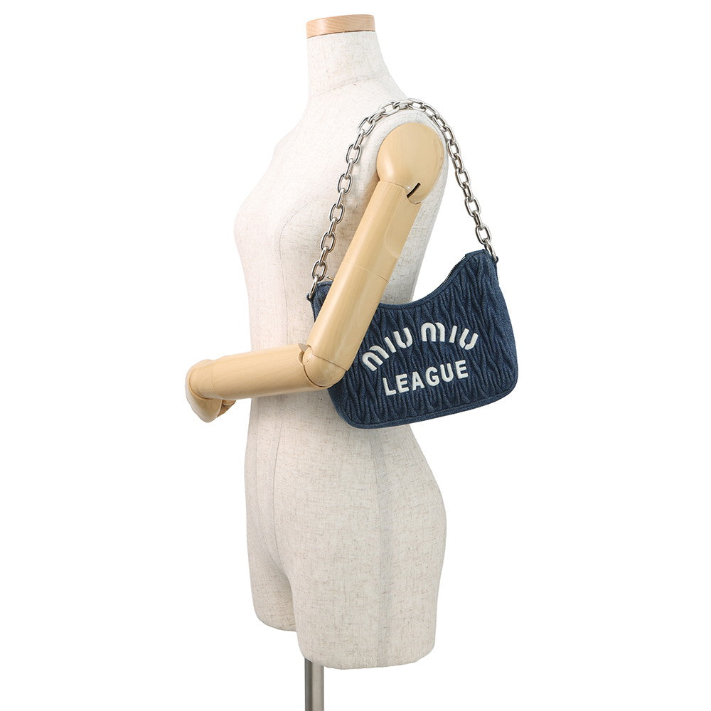 MIUMIU Matelasse 2-Way Bag Blue5BH211 Denim