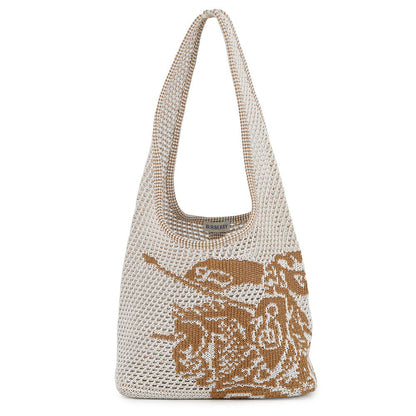 BURBERRY EKD Crochet Bag White/Brown8109266 Viscose