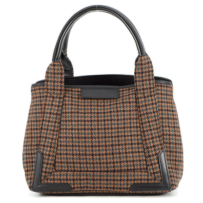 BALENCIAGA Navy Kabas Brown/Black339933 Wool Leather Size Small