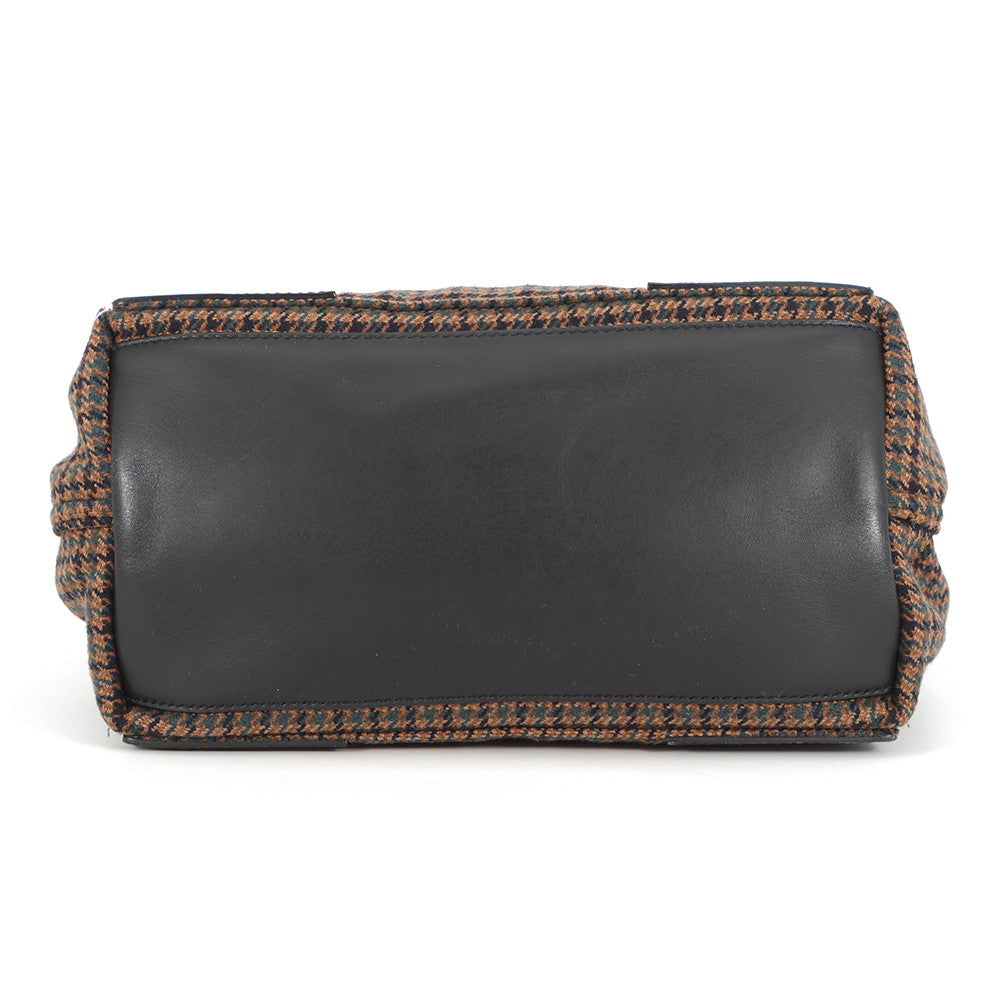 BALENCIAGA Navy Kabas Brown/Black339933 Wool Leather Size Small