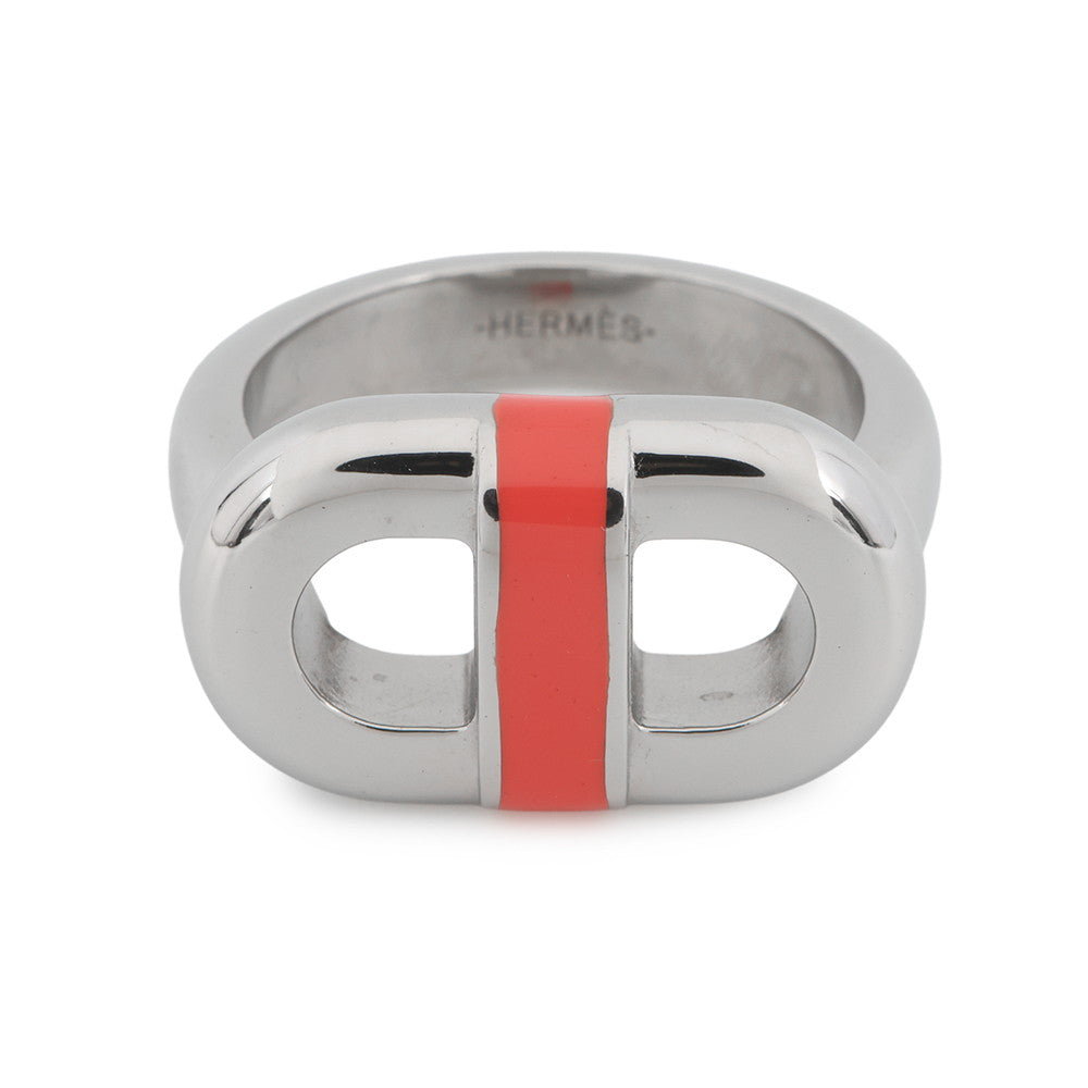 HERMES Mayon Ring Size T50/Approximately No. 12 Orange Field Metal Lacquer