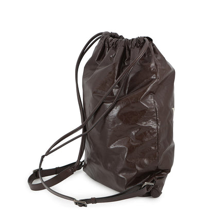 Valentino Garavani VLTN Logo Backpack Brown Leather