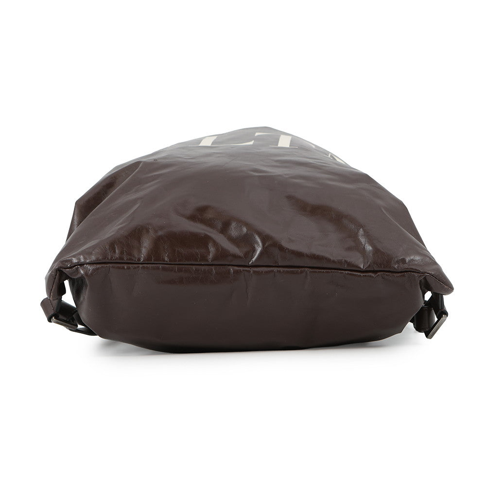 Valentino Garavani VLTN Logo Backpack Brown Leather