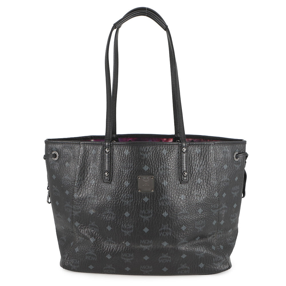 MCM Visetos Tote Bag Black/GrayMWPS5AVI38BK001 Leather