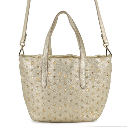 JIMMY CHOO Mini Sara Star Studded 2-Way Bag Gold229MINISARA Leather Size Mini