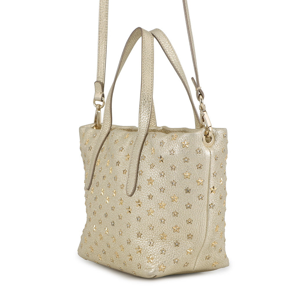JIMMY CHOO Mini Sara Star Studded 2-Way Bag Gold229MINISARA Leather Size Mini