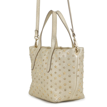 JIMMY CHOO Mini Sara Star Studded 2-Way Bag Gold229MINISARA Leather Size Mini