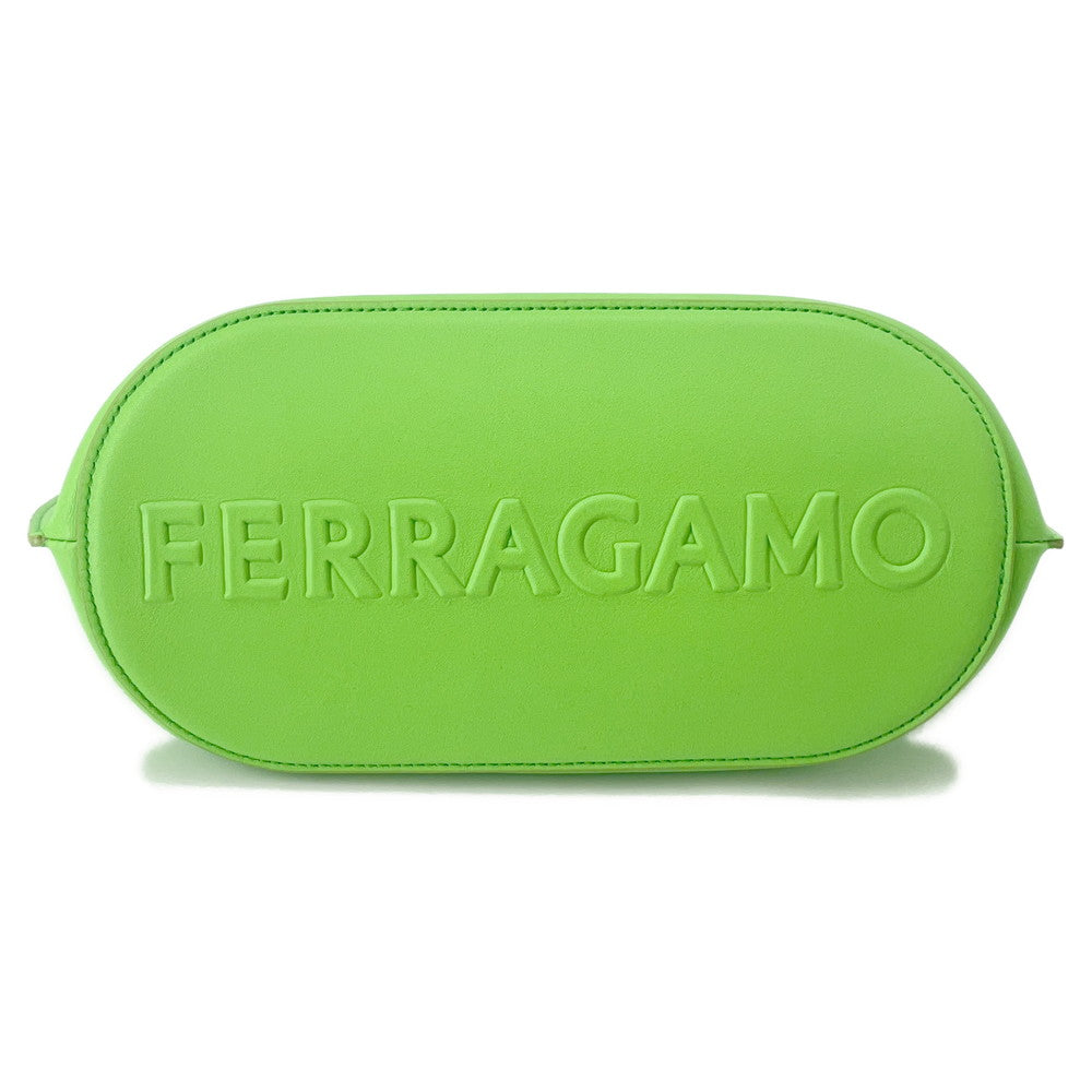 Ferragamo Logo Clutch Bag Light Green241390 Leather