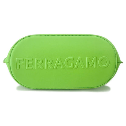 Ferragamo Logo Clutch Bag Light Green241390 Leather