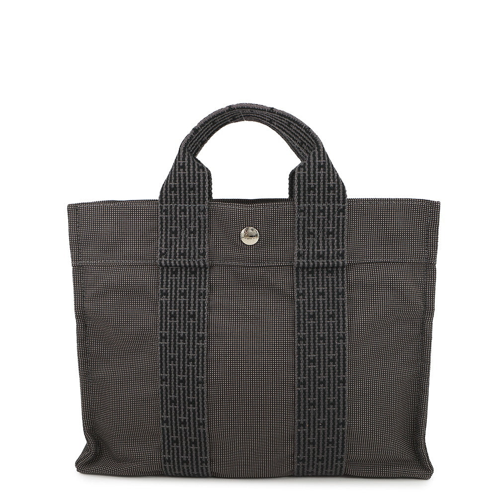 HERMES Her Line Tote Bag Gray Canvas Size PM