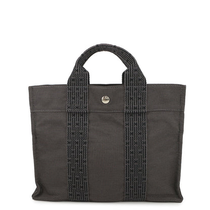 HERMES Her Line Tote Bag Gray Canvas Size PM