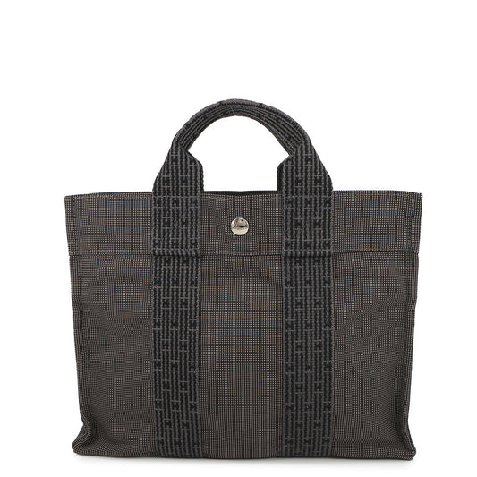 HERMES Her Line Tote Bag Gray Canvas Size PM