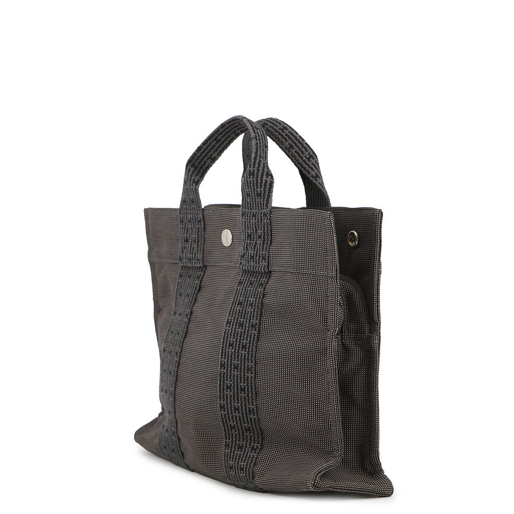 HERMES Her Line Tote Bag Gray Canvas Size PM