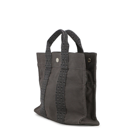 HERMES Her Line Tote Bag Gray Canvas Size PM