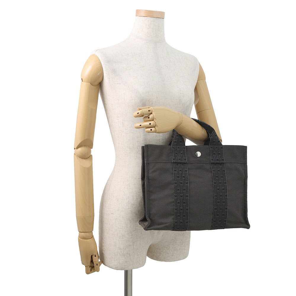 HERMES Her Line Tote Bag Gray Canvas Size PM