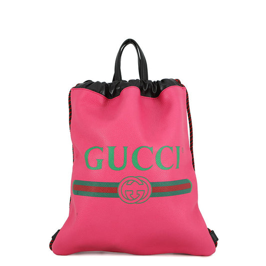 GUCCI Drawstring Backpack Pink523586 Leather