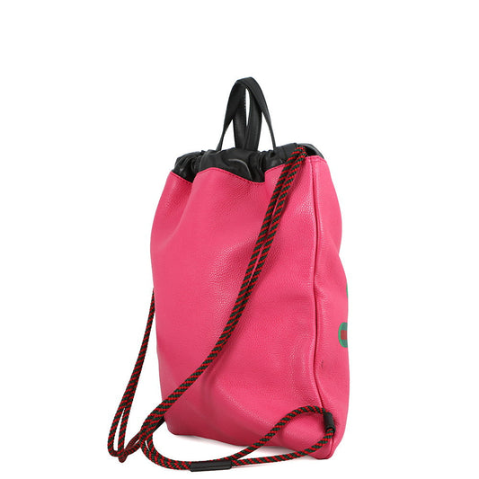GUCCI Drawstring Backpack Pink523586 Leather