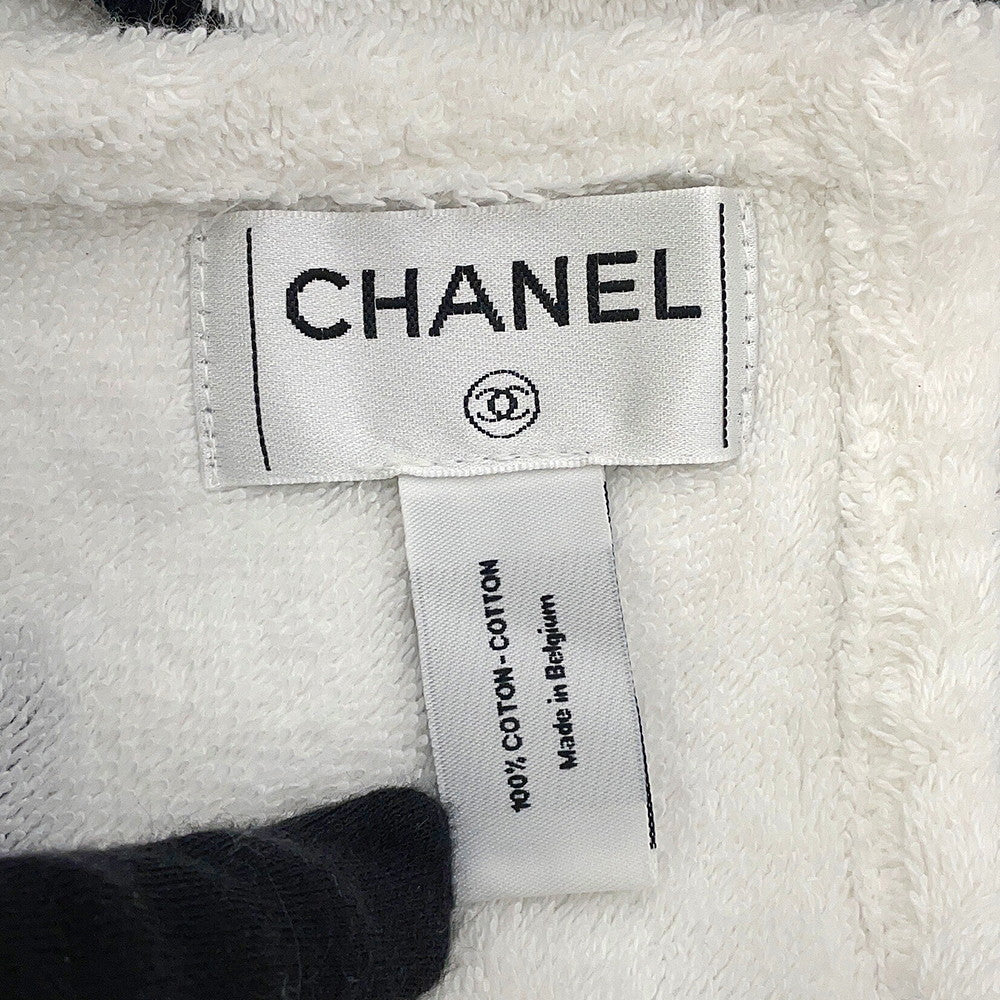 CHANEL CC Logo Blanket White/Black Cotton100%
