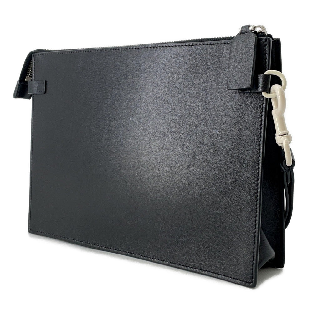 Valentino Garavani V-Sling Clutch Bag Ivory/Black Leather