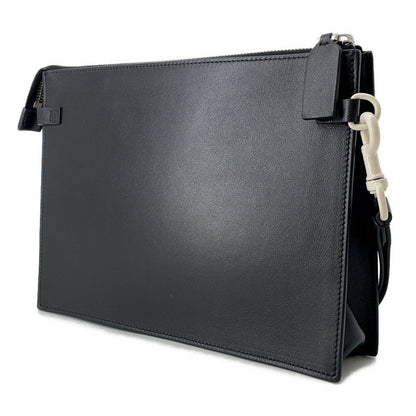 Valentino Garavani V-Sling Clutch Bag Ivory/Black Leather