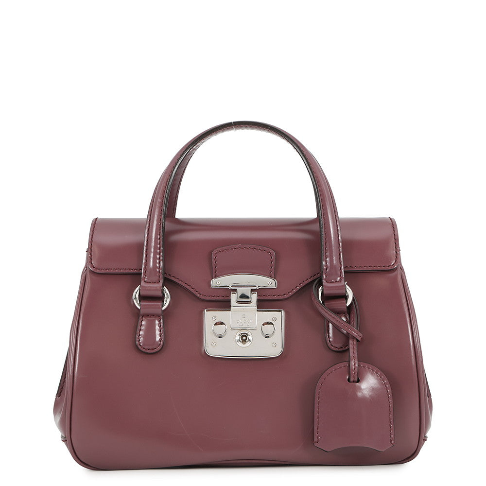 GUCCI Lady Lock Handbag Purple331828 Leather
