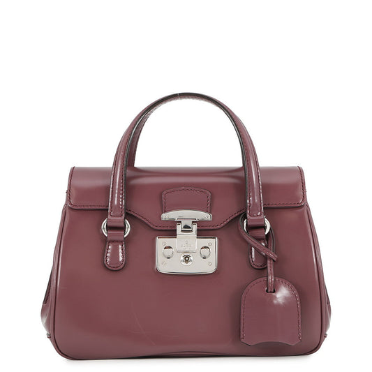 GUCCI Lady Lock Handbag Purple331828 Leather