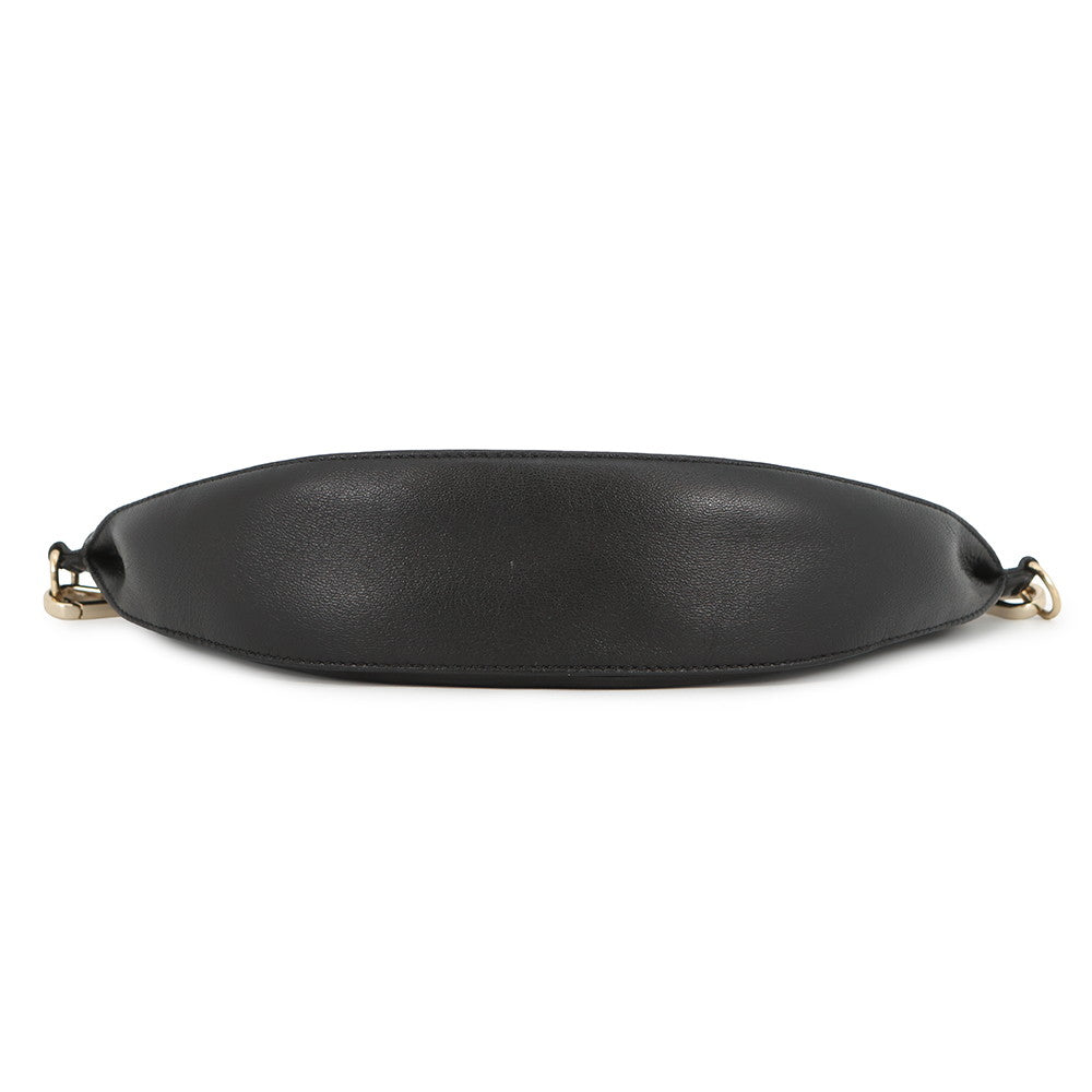 JIMMY CHOO Logo ChainShoulder Bag Black Leather
