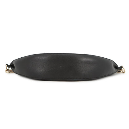 JIMMY CHOO Logo ChainShoulder Bag Black Leather